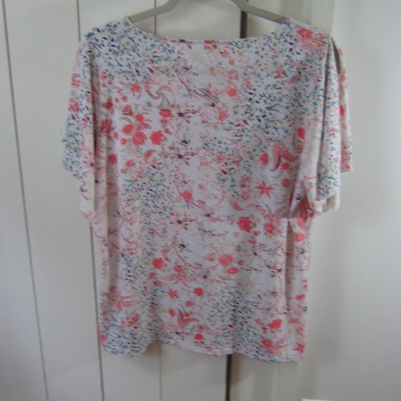 Tahari Floral Top with Peek A Boo Sleeve - Picture 2 of 4